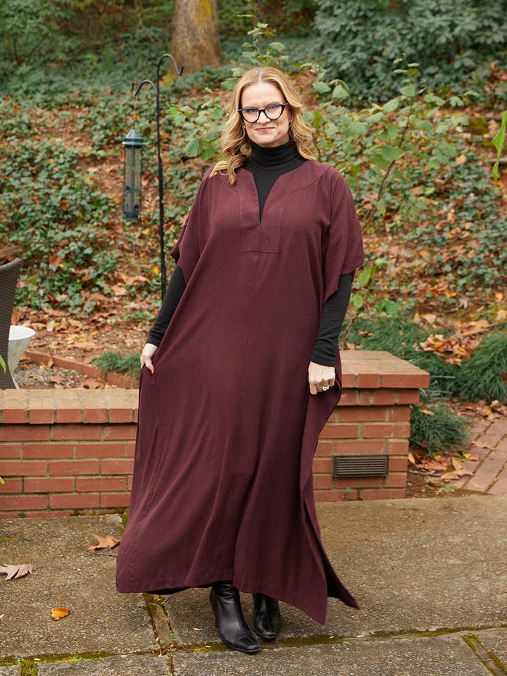 Grace Caftan, Plum for wholesale by Dessous Loungewear