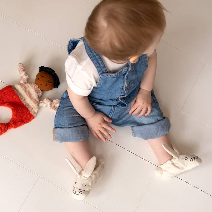 Sophie Home Ltd - Wholesale Booties - Baby - Cotton Knit Baby Booties - Ivory Rabbit