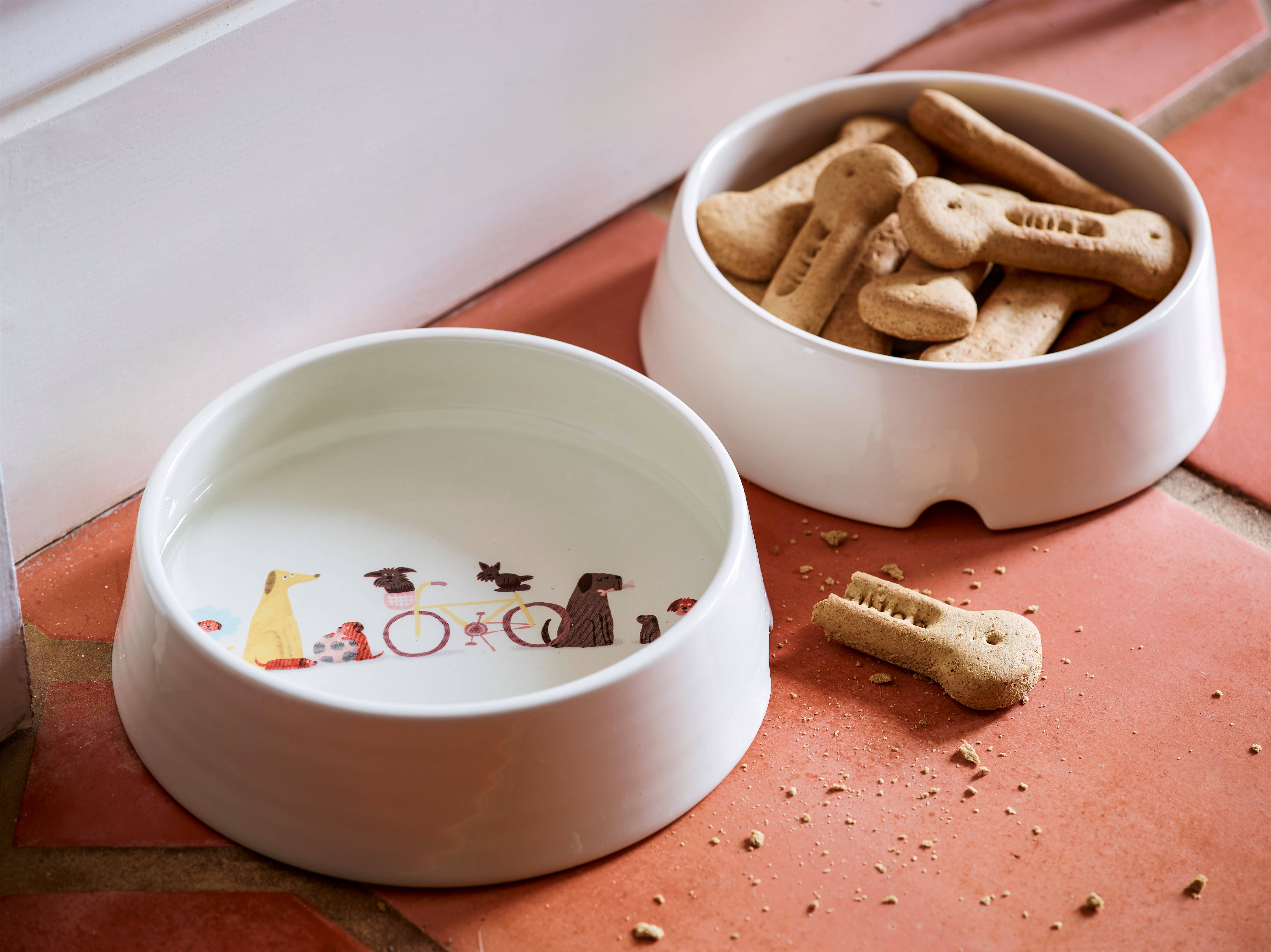 Fenella Smith London – wholesale Pet bowl – Cat/dog – Bicycle Dog Tales Dog Bowl1