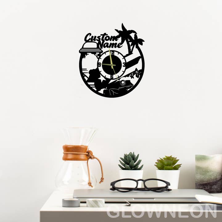 Glow Neon - Wholesale Wall Accent - Customized Puerto Rico Metal Clock Sign Puerto Rico Wall Art