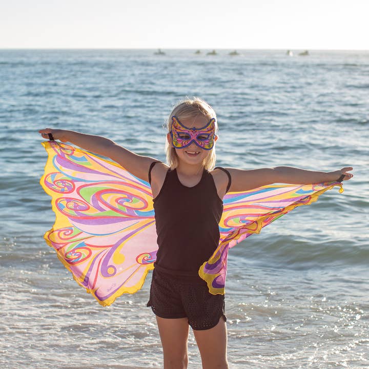Fairy Rainbow Wings + Mask for wholesale by DREAMY DRESS-UPS®