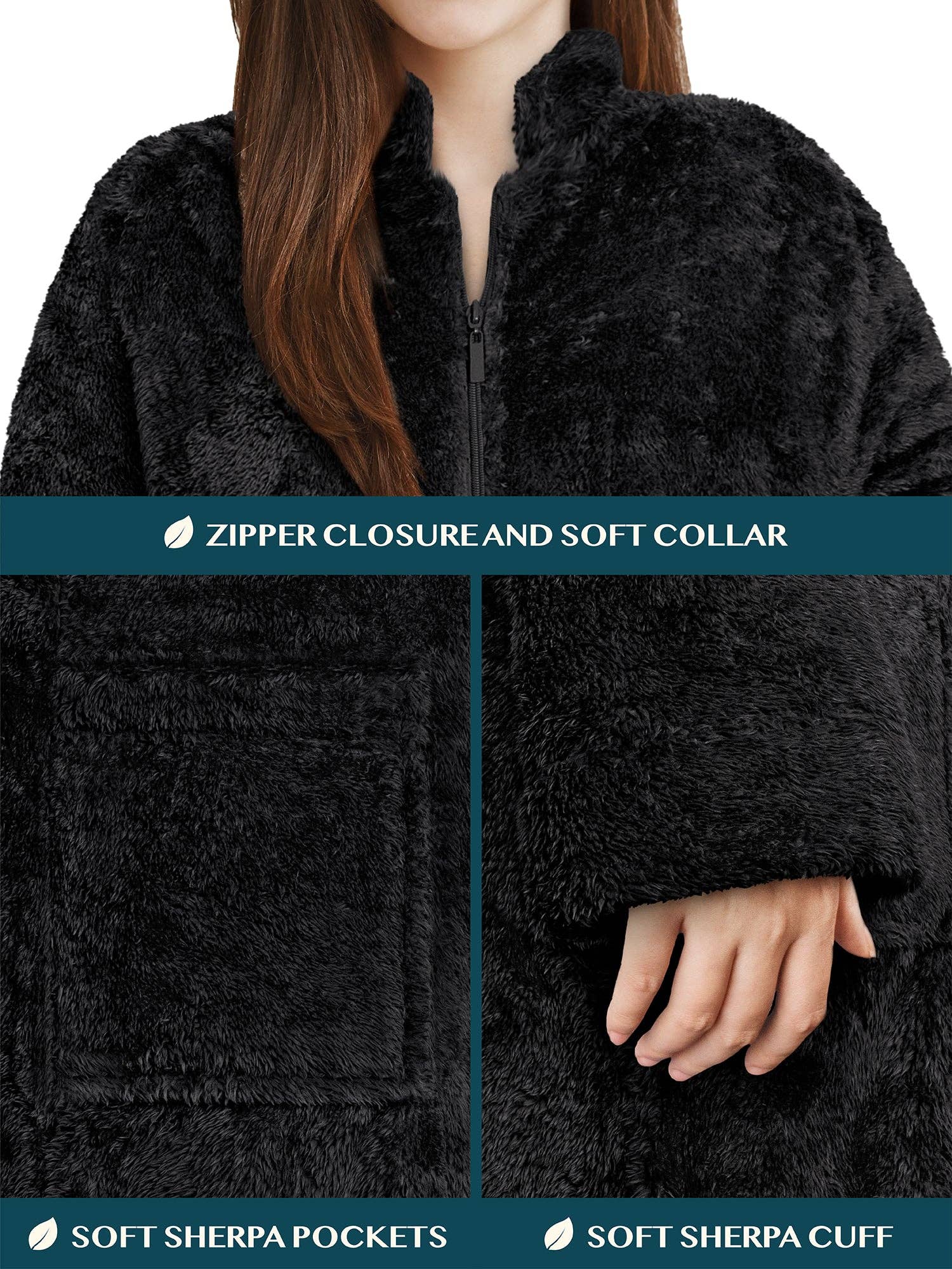 Pavilia - Wholesale Robe - Women's - Women's Sherpa Housecoat Zipper Robe21