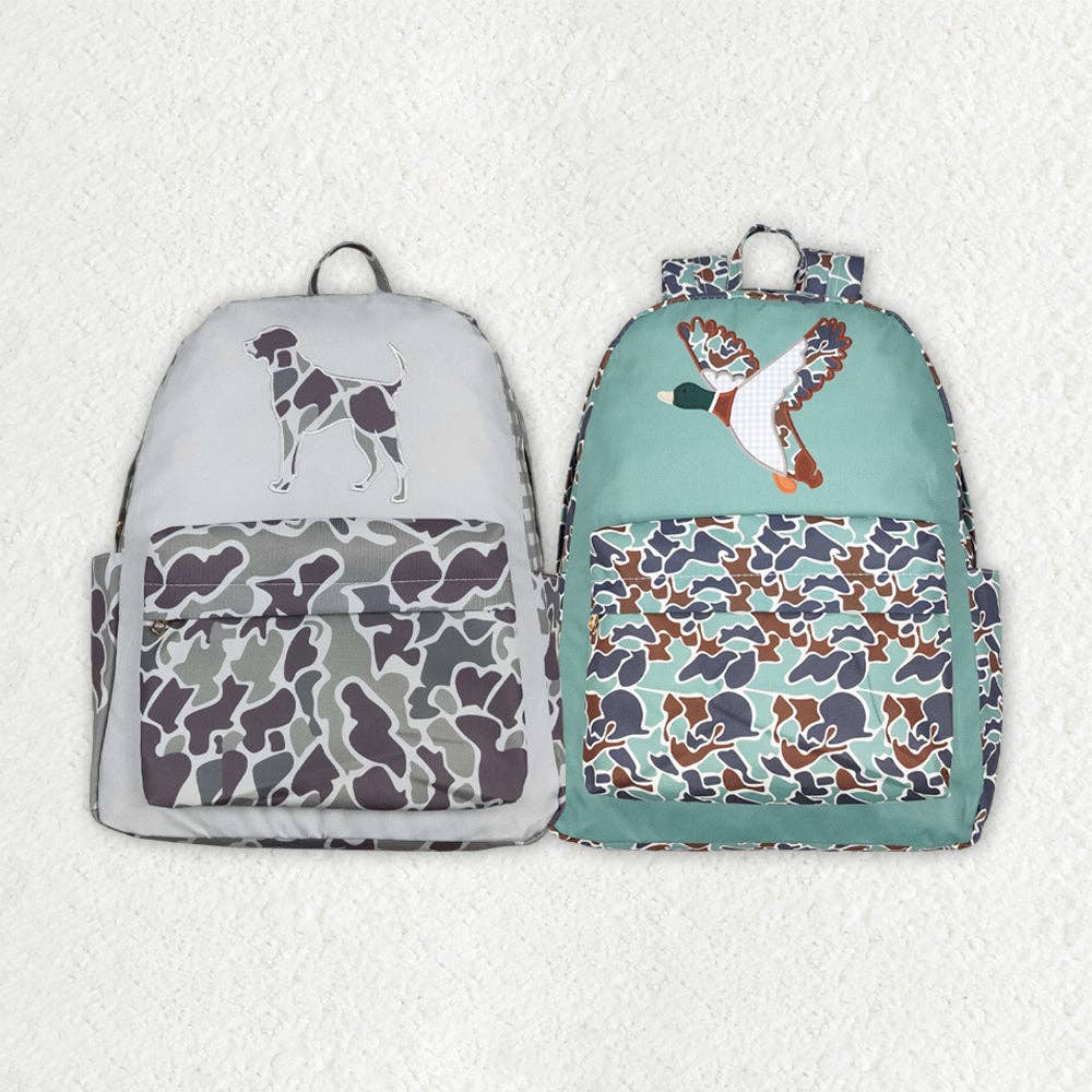 Aier Wholesale - Wholesale Backpack - Kids - 2 Colors Baby Kids Boys Camo Ducks Dog Hunting Backpack Zip Back Bags0