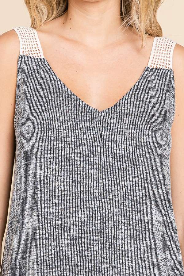 Culture Code – Engroshandel Tanktop – Kvinder – CRK1643 - V-HALS HÆKLET BLONDESTROP TOP2