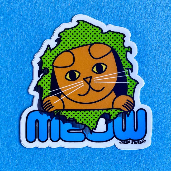 Meow Ripper Sticker for wholesale by Sturgill Studio