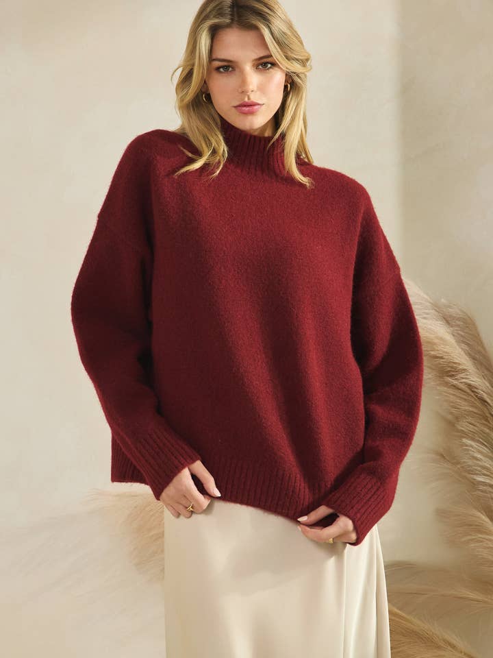 CAMISOLA DE GOLA ALTA M/L IT-10088 por atacado de Tres Bien, Inc