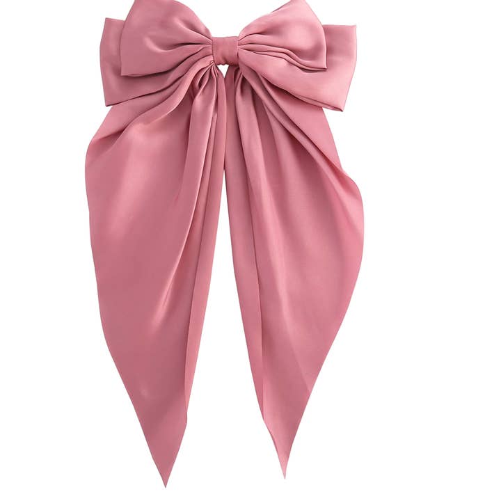 Grampo de cabelo com laço rosa por atacado de Emilie collection