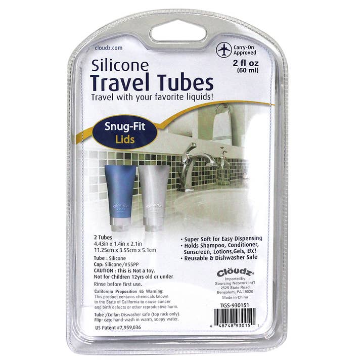Cloudz - Wholesale Travel Container - Cloudz Silicone Travel Tubes - 2 pack1