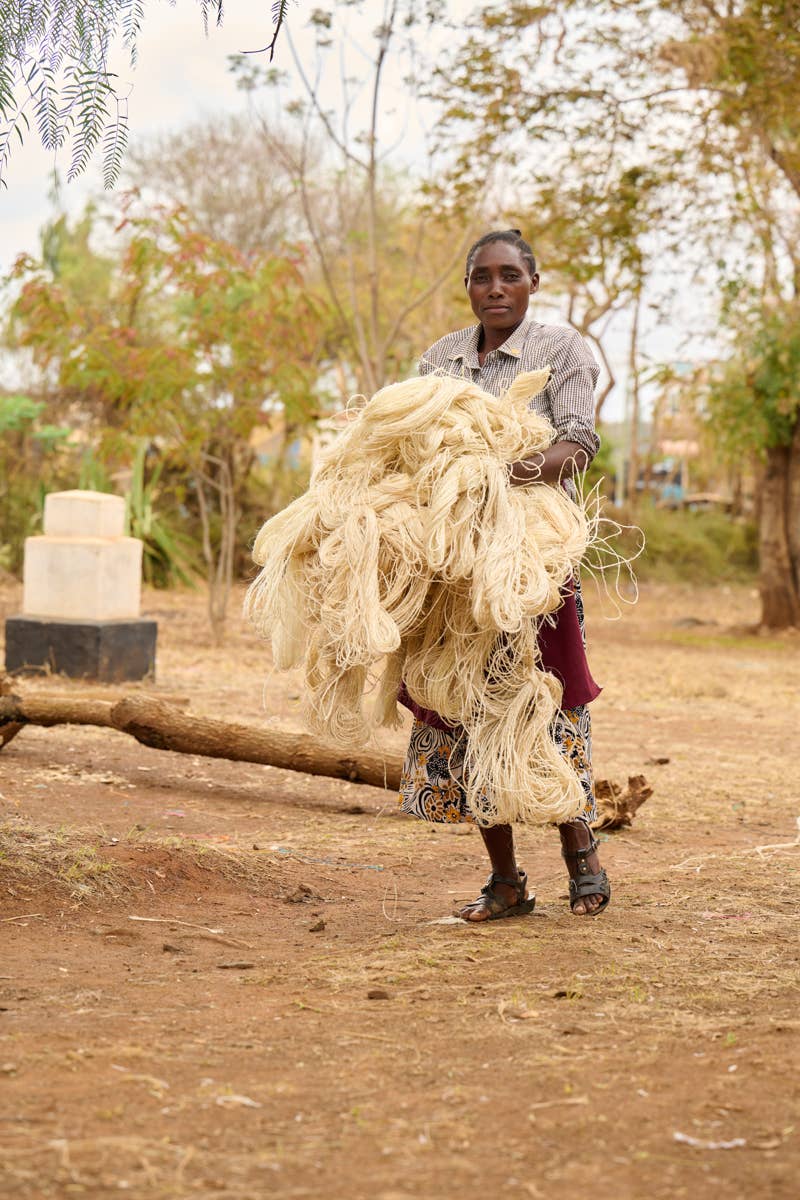 Natural CHAMA: Khaki & White Colour Block Storage Basket | Plant Pot Cover | Desk Tidy | Blanket Storage for wholesale on Faire3