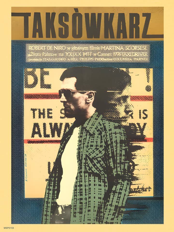 Andrzej Klimowski Taxachauffør Polsk Filmposter 30x40cm Kunsttryk for engroshandel hos On The Wall Art Ltd