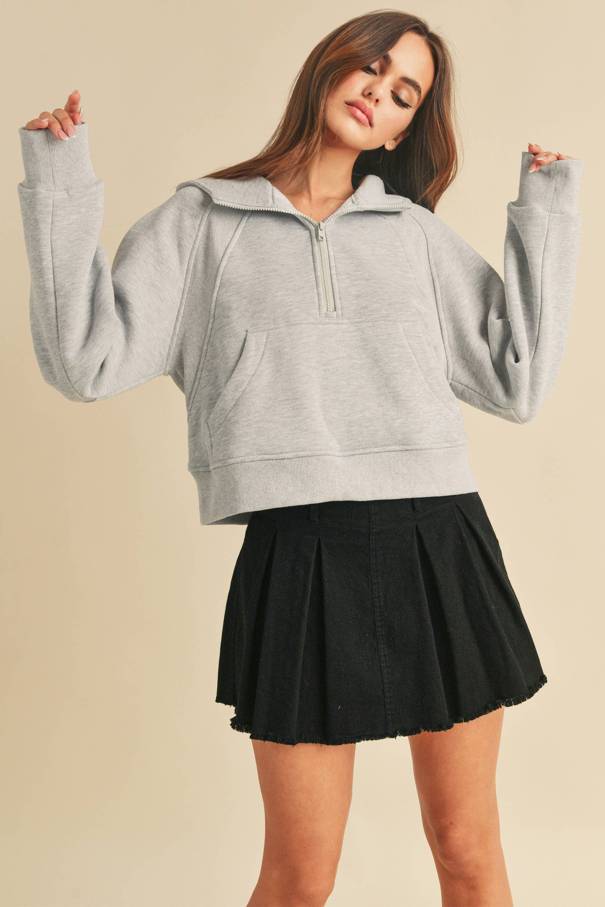 AEMI + CO – wholesale Hoodie – Women's – *SMALL ONLY* 946CK Drea Half-Zip Hoodie36