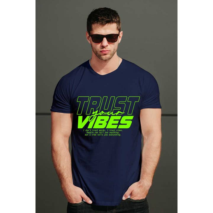 TRUST YOUR VIBES SHORT SLEEVE TEE for wholesale by Art by Forgrand