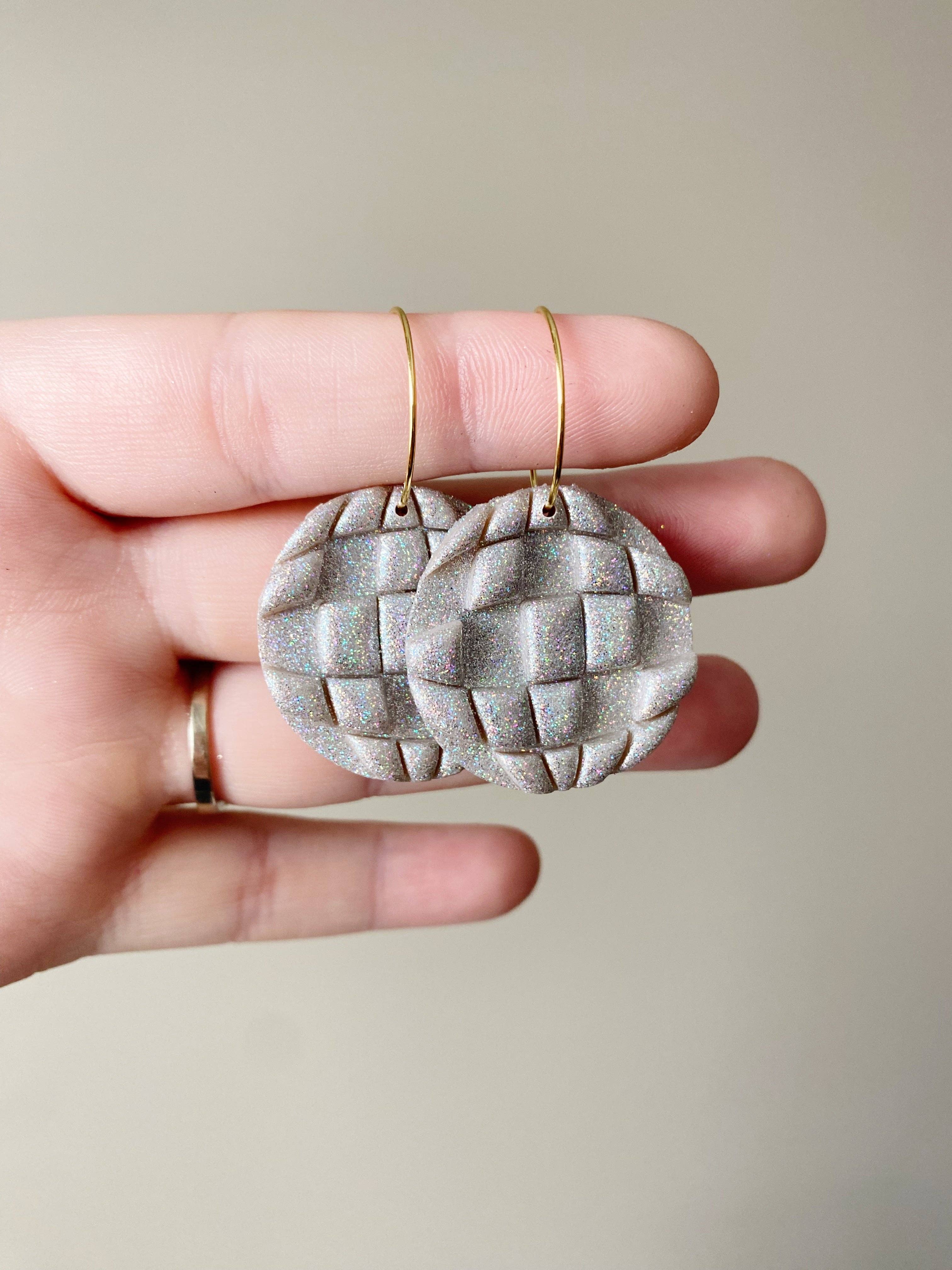 SageClayCo - Wholesale Dangle Earrings - Mirror Ball / Disco Ball Hoops