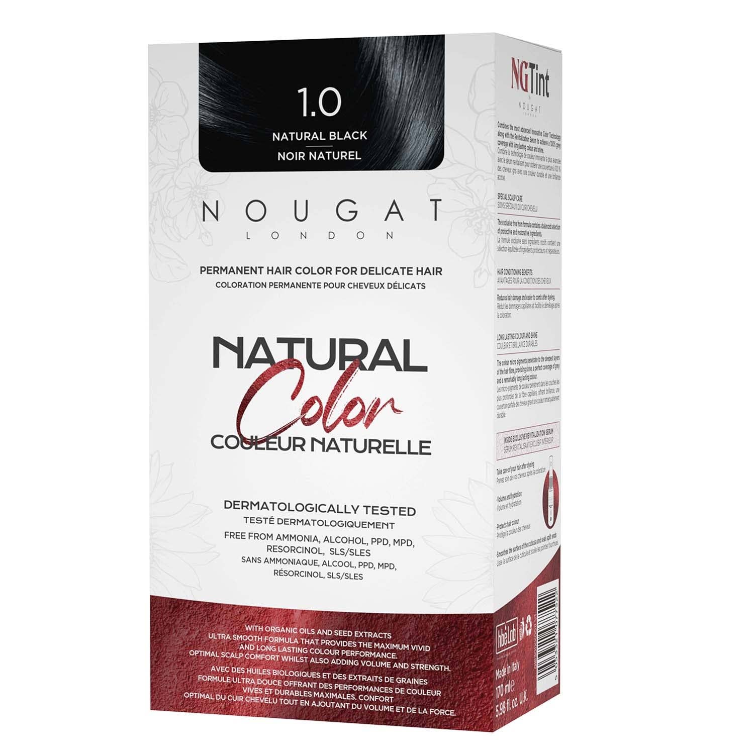 Nougat London - Wholesale Hair Dye - Permanent Hair Colour Natural Black 1.0 (170ml)0