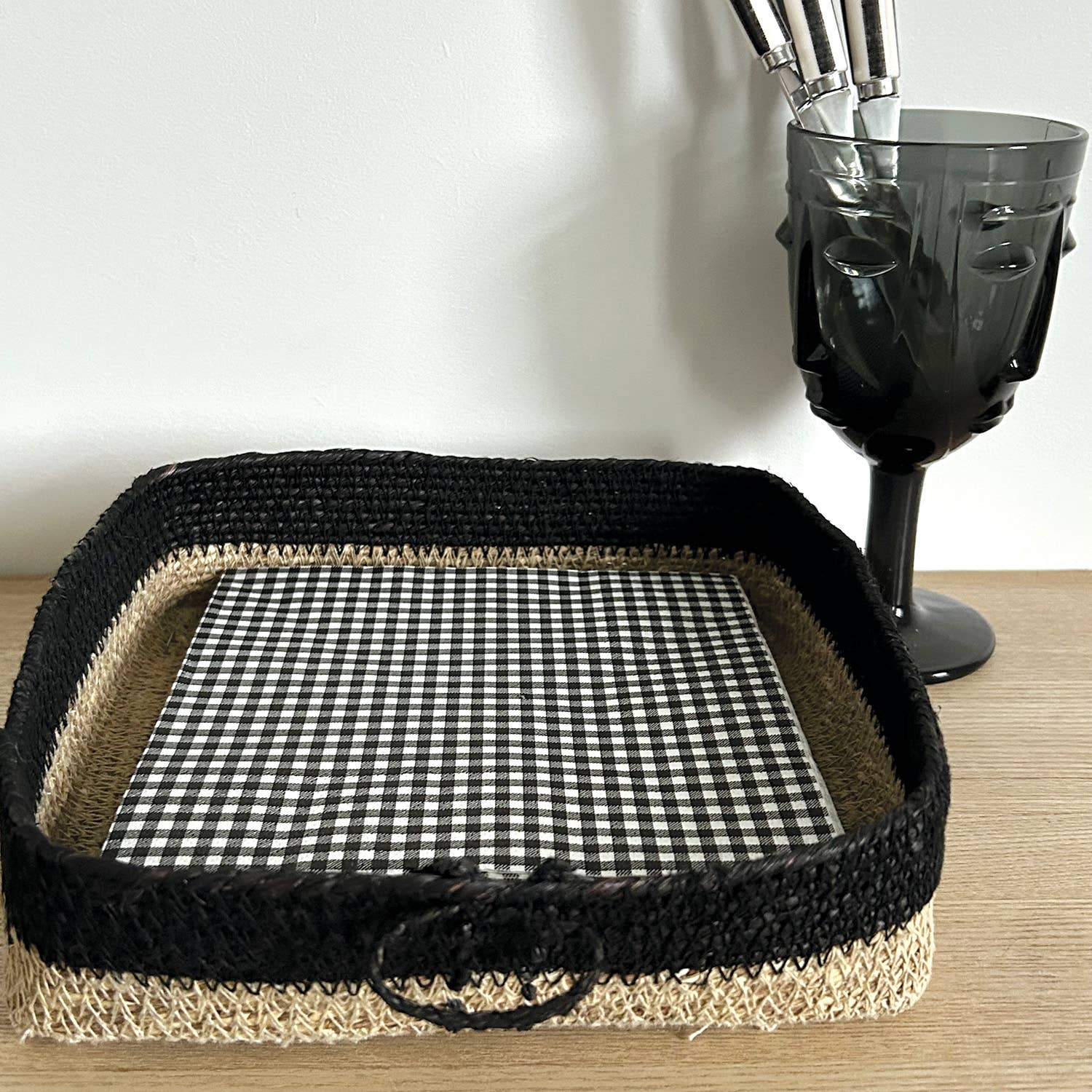 Opjet Paris – wholesale Disposable napkin – black gingham paper napkin x203