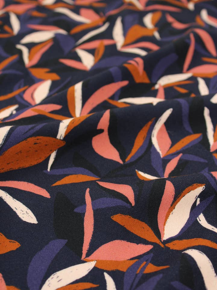 Ink Blue Mowgli Viscose Fabric for wholesale by Eglantine et Zoé