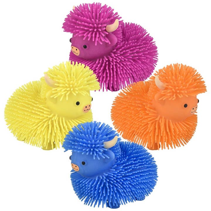 La Luna Bella - Toys - Wholesale Classic Toy - Kids - 5" Highland Cow Puffer-Assorted Colors- LLB Toys