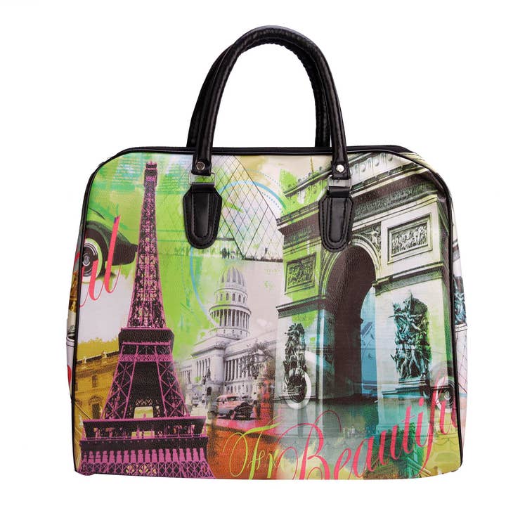 O Melhor de França Print Duffle Bag Weekender Bag viagem por atacado de Nima Accessories Inc