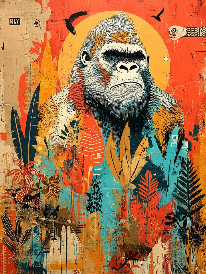 Bigfoot är andlig konsttryck - Bigfoot & Sasquatch 8"x10" konstverk för 11"x14" ram för wholesale av Mowbi