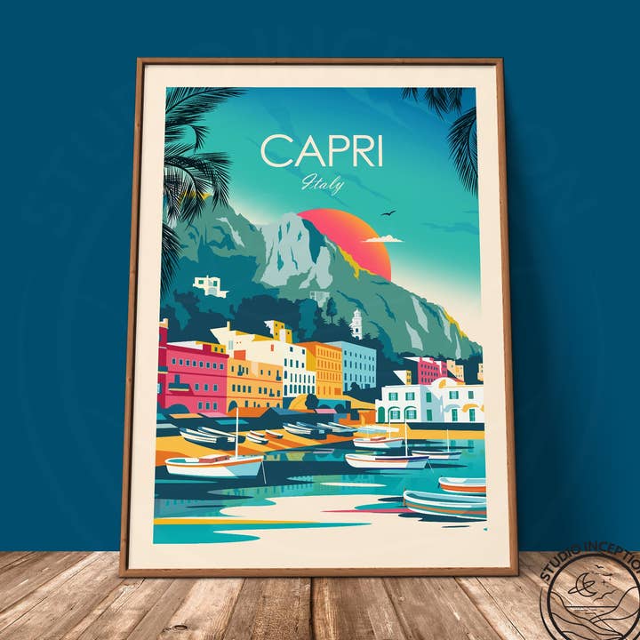 Impresión de estilo tradicional de Capri Italy para venta al por mayor de Studio Inception