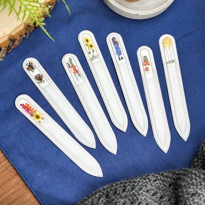 Blue Lemon Art - Wholesale Nail File - Hand Painted Glass Nail File - Sunflowers8