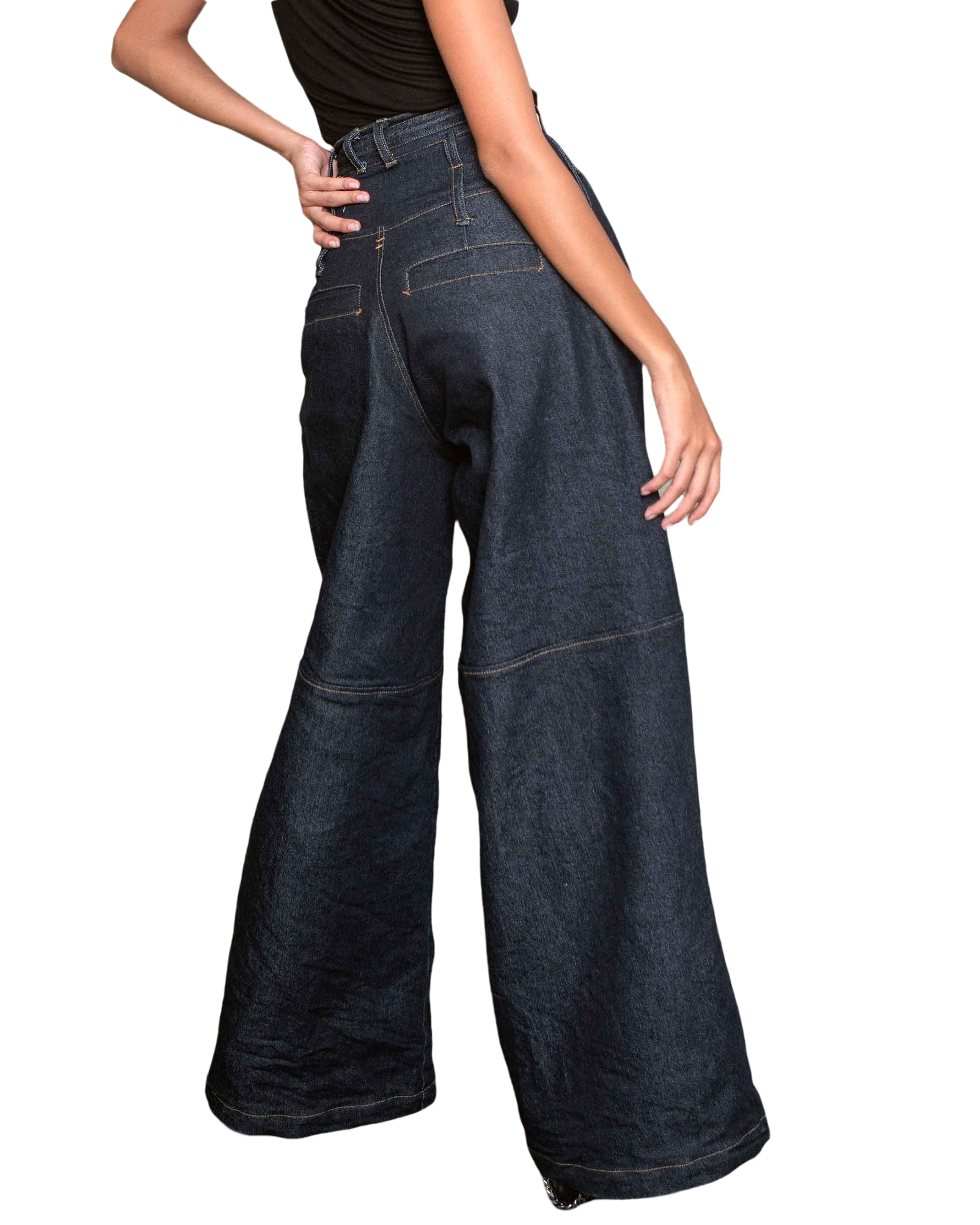 Mark Baigent - Vente Jean – femme - Pantalon Fibular en denim à jambes larges2