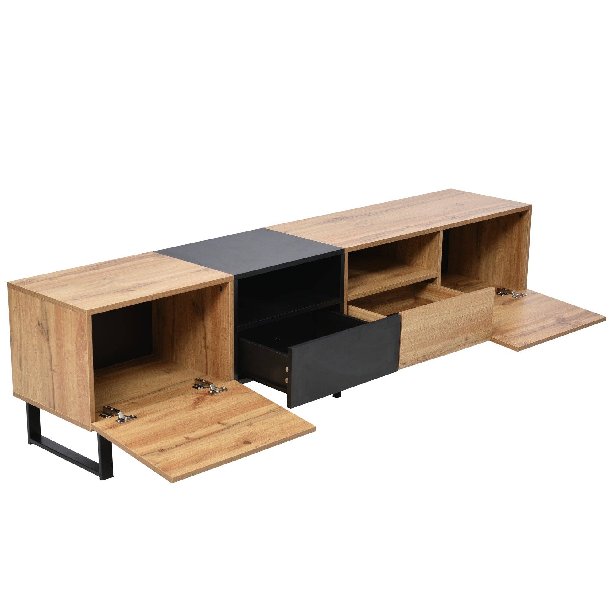 Urban Meuble - Wholesale Console Table - Modern TV stand with black and wood design and spacious storage space MODAI16