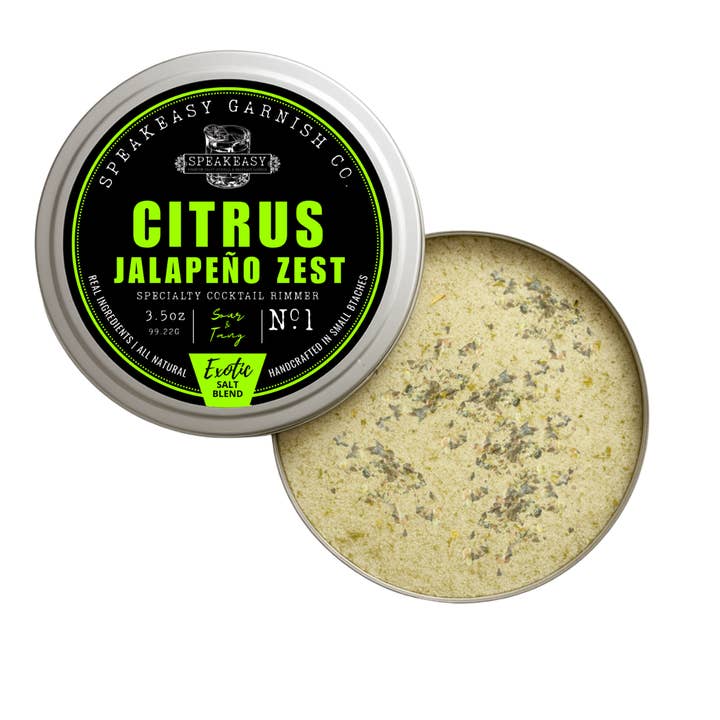 Speakeasy Citrus Jalapeno Zest Cocktail Rimmer (Salt) for wholesale by Speakeasy Premium Craft Cocktail Garnishes