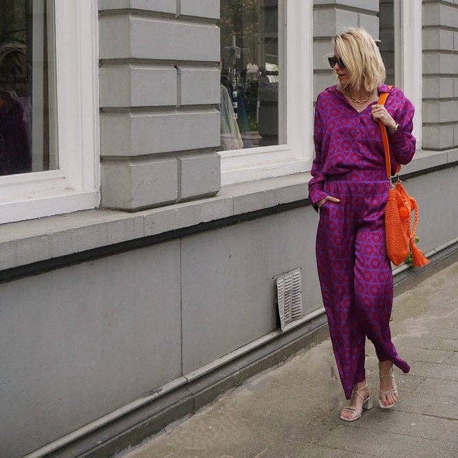 The Britt Trousers - Festive Purple for wholesale by dash of daring