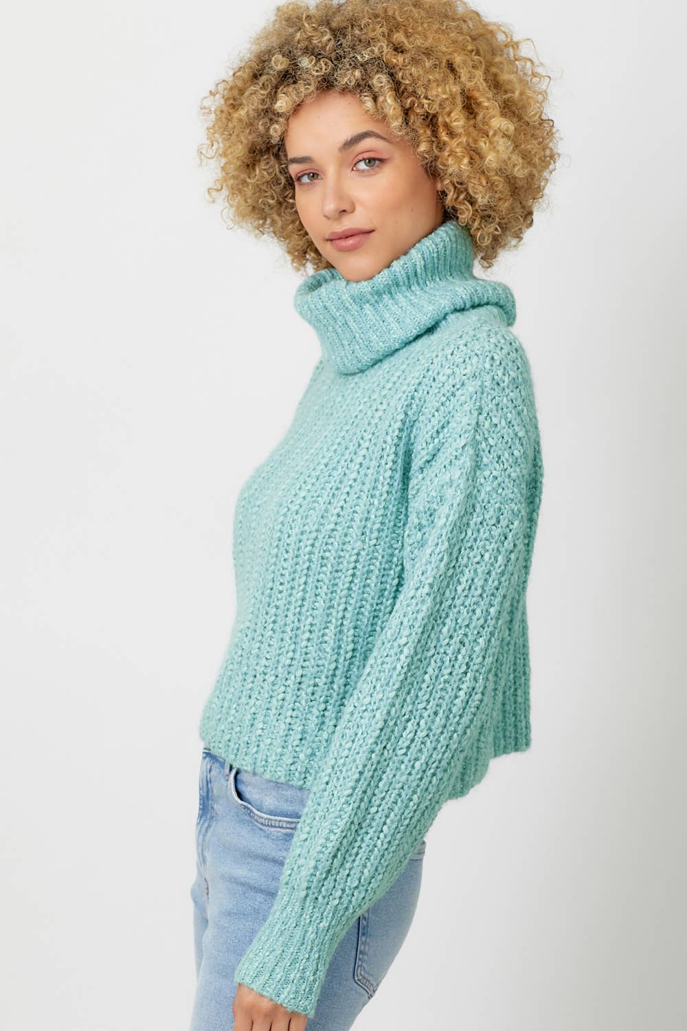 Mystree – wholesale Knitted jumper – Women′s – 60795 Turtle Neck Cropped Sweater 15