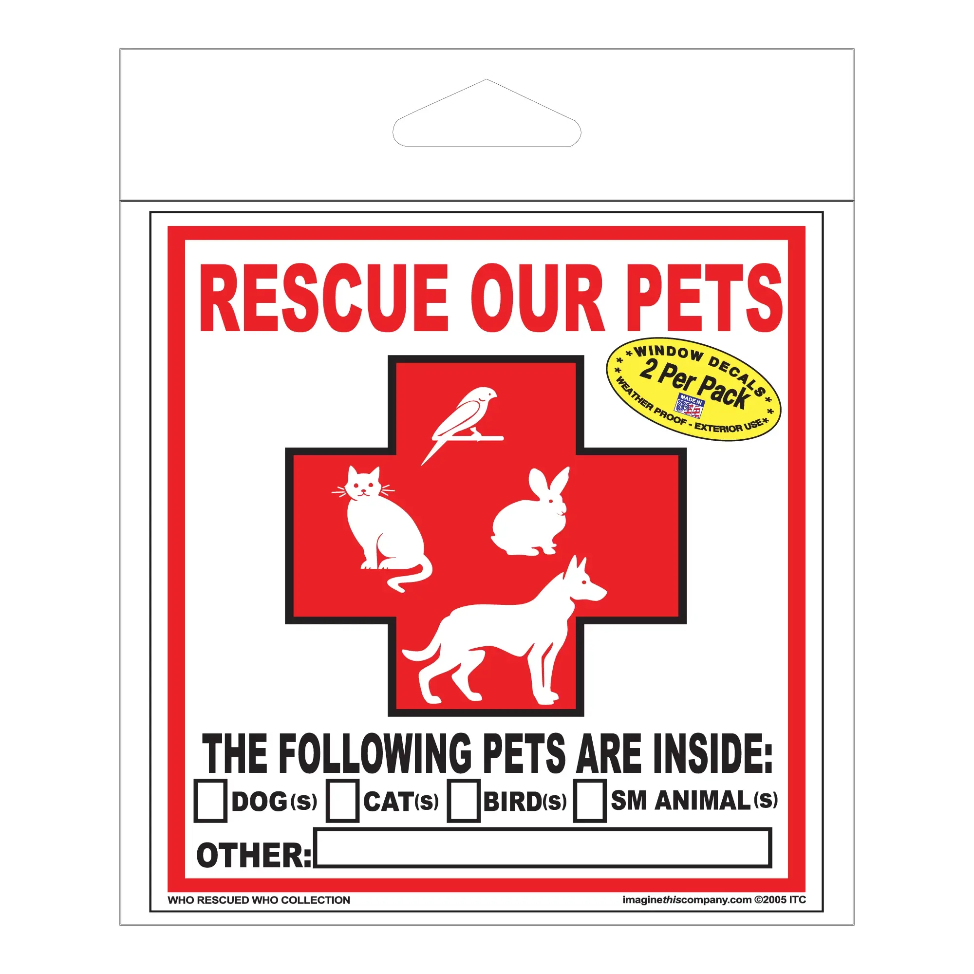 Imagine This Company - Vendita all'ingrosso Giocattoli per animali - Cani e gatti - Confezione da 2 adesivi Pet Rescue0