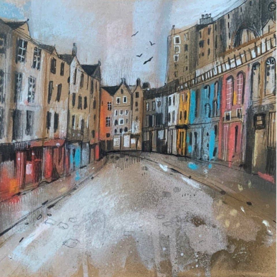 Emma S Davis Artist - Wholesale Everyday Greeting Card - 'Victoria Street, Edinburgh'- Art Greeting Card1