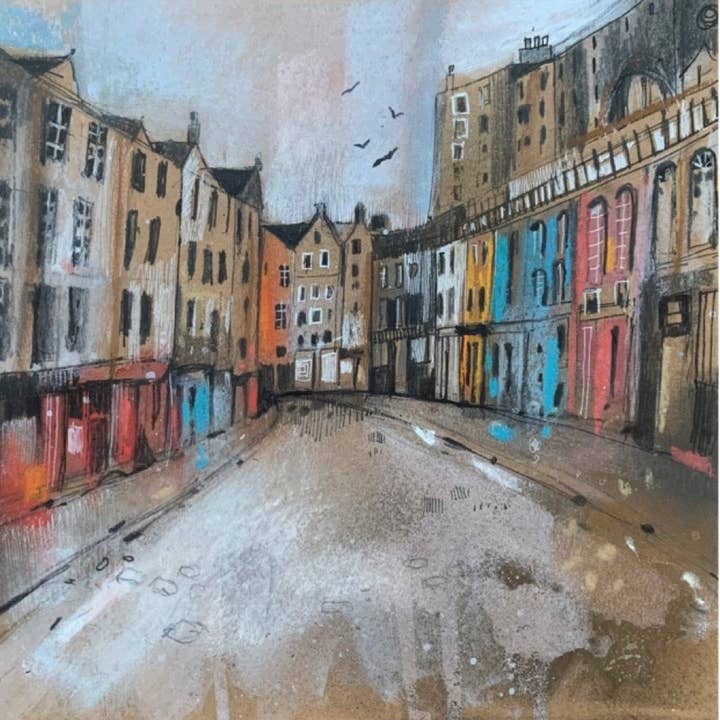 Emma S Davis Artist - Wholesale Everyday Greeting Card - 'Victoria Street, Edinburgh'- Art Greeting Card1