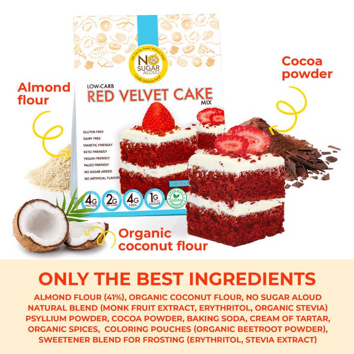 No Sugar Aloud LLC - Wholesale Cake Mix - Low-Carb Velvet Cake Mix5