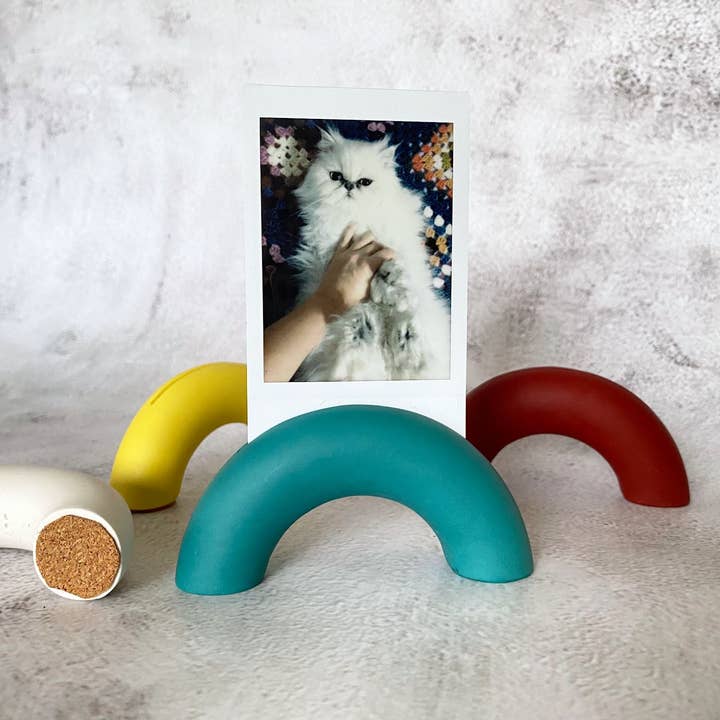 Lines+Dots - Vendita all'ingrosso Supporto per cornice - Portafoto - Supporti fotografici fatti a mano in jesmonite - Forma ad arco