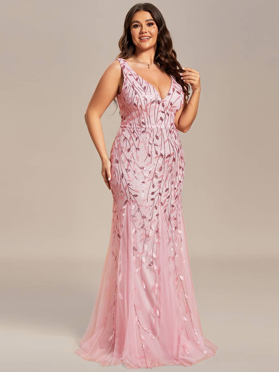 Ever-Pretty - Wholesale Dress - Women's - Plus Size Sequin Fishtail Evening Dress13
