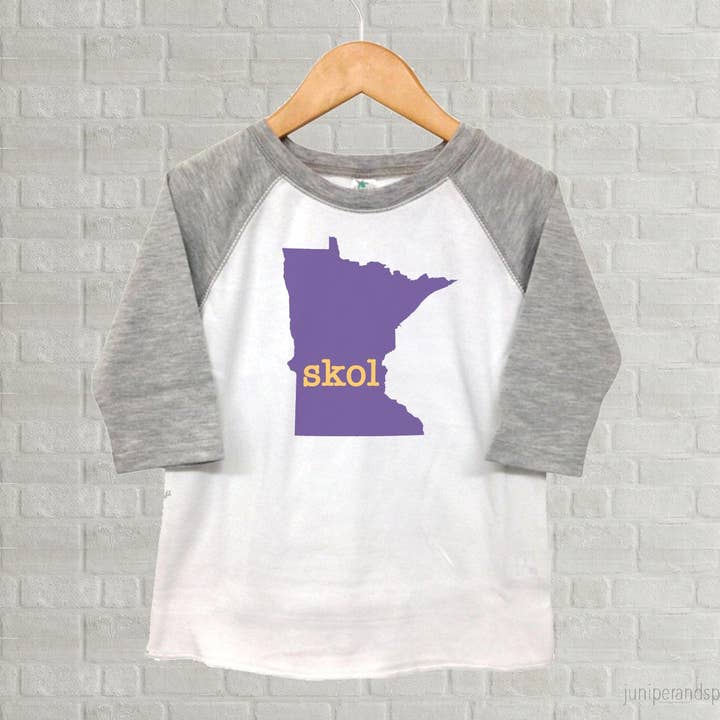 Minnesota Vikings Skol - Youth Raglan T-Shirt for wholesale by Juniper & Spruce