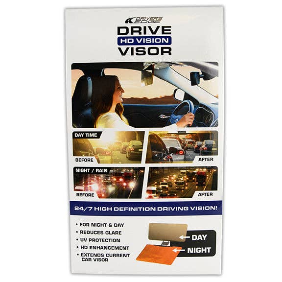 Novelty Brands - Wholesale Sunglasses - Unisex - Driver's Edge HD Vision Car Visor- 6/Display