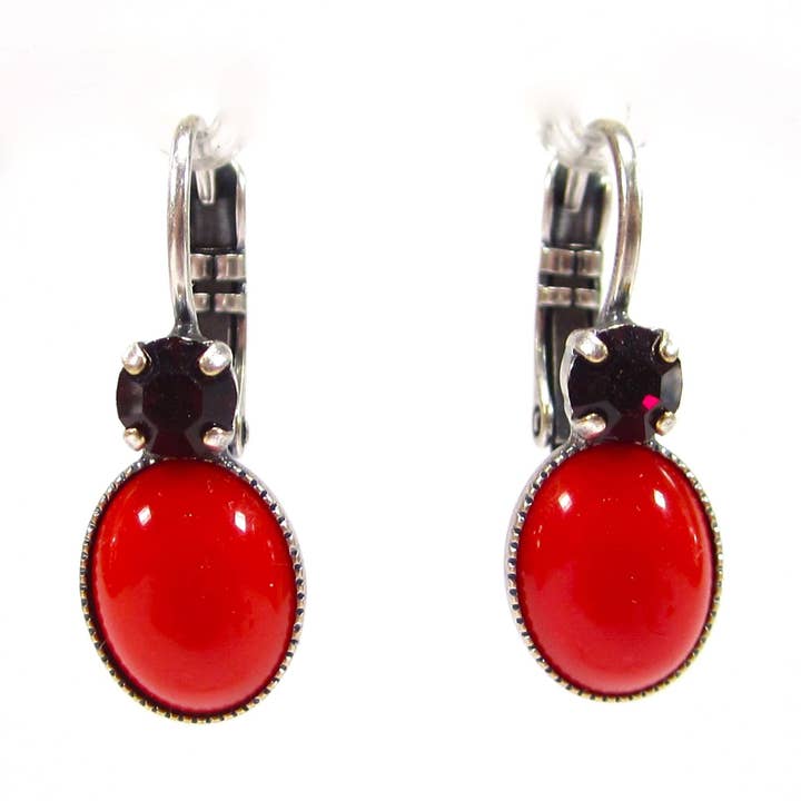 SoHo® Earrings Garnet With Crystals for wholesale by SoHo Schmuckmanufaktur