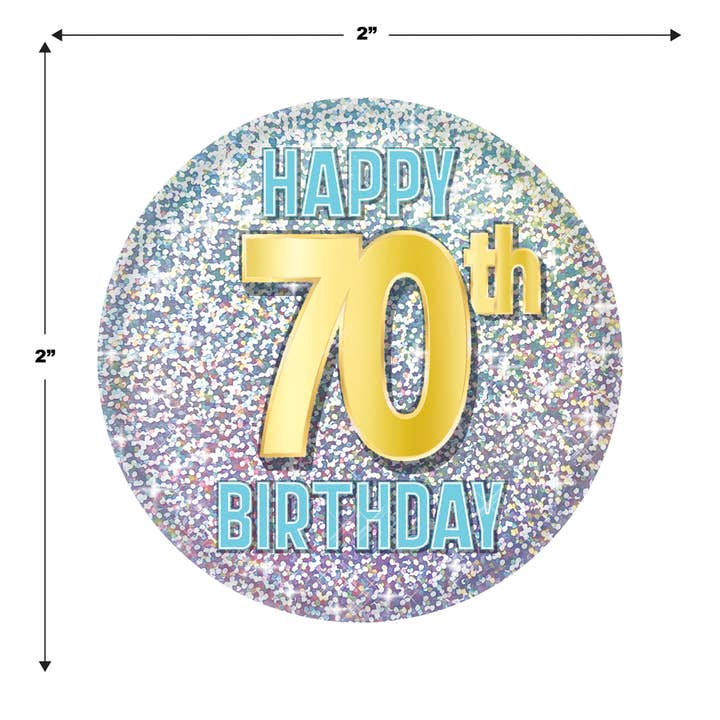 Beistle - Wholesale Party Sign/Banner - 70th Birthday Button, 2"2