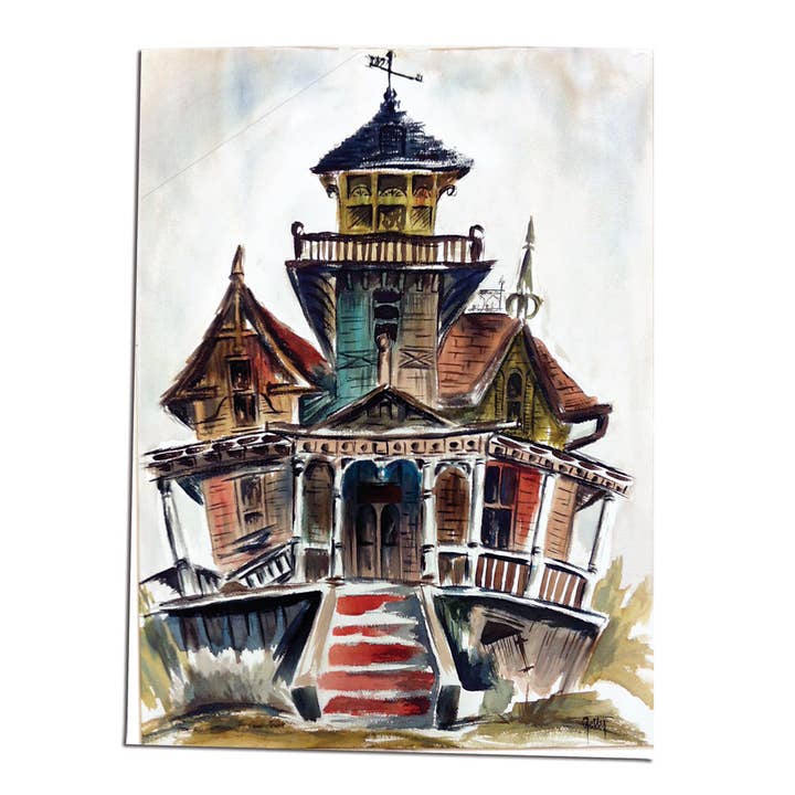 Haunted House Halloween Card for wholesale by Allport Editions