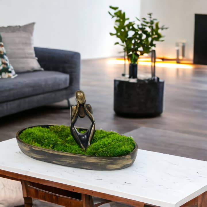 Planters Made in the USA - Wholesale Decorative Tabletop Object - Moss Table Centerpiece Decor Preserved Plant, Forever Green5