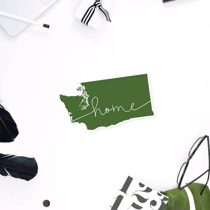 Pegatina del estado «hogar» del estado de Washington | Varios colores para venta al por mayor de Paperfinch Design