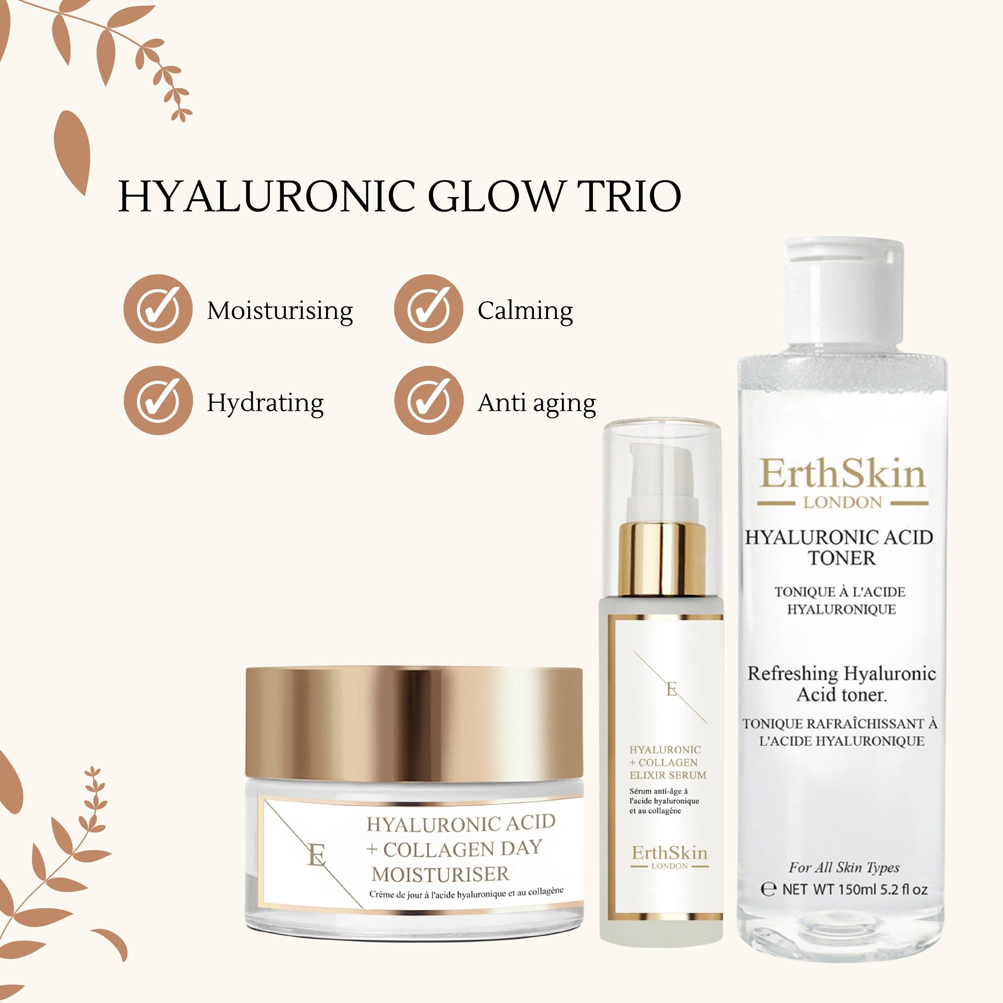 Eclat Cosmetic Ltd – wholesale Facial-care set/kit – Refreshing Hyaluronic Acid Toner 150ml + Hyaluronic acid & Collagen Serum - 60ml + Hyaluronic acid & Collagen Day Cream1