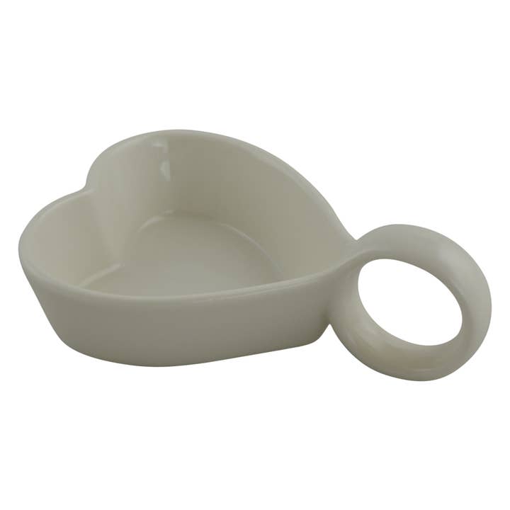 Three Star IM/EX Inc. - Wholesale Serve Bowl - Ceramic Heart-Shaped Bowl Set with Bamboo Lazy Susan Base