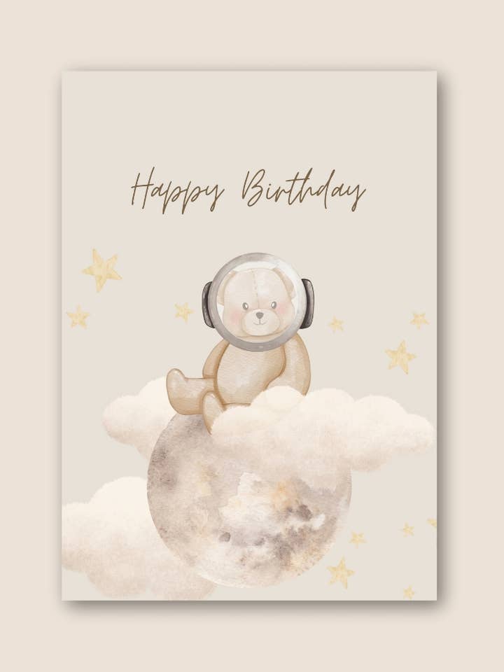 Grußkarte Astro-Bär für den Großhandel von Desiree Mendes Design