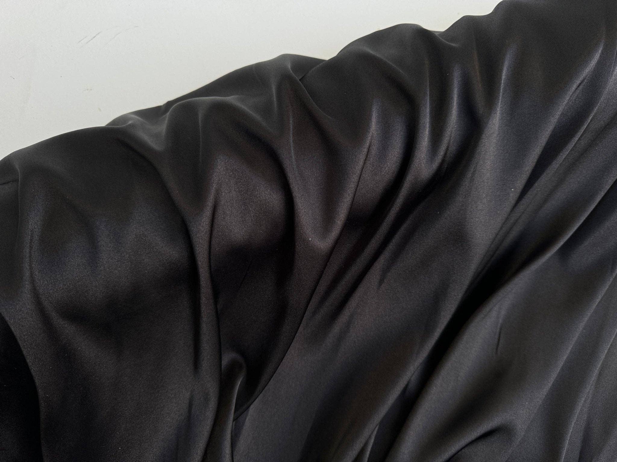 Black Satin Fabric by the Yard, Silky Smooth Material for Gowns, Drapes, Sewing & Crafts for wholesale on Faire3