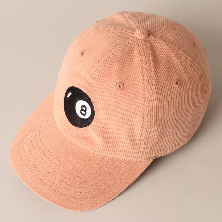 Fashion City - Wholesale Baseball Cap - Women's - 8 Ball Embroidered Corduroy Cap15