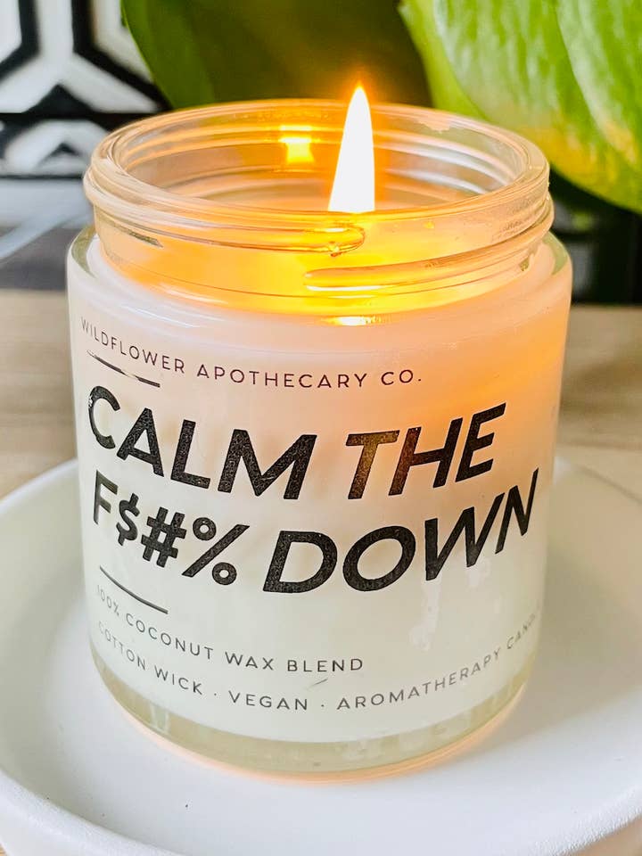 Calm The Fuck Down Candle for wholesale by WildFlower Apothecary Co