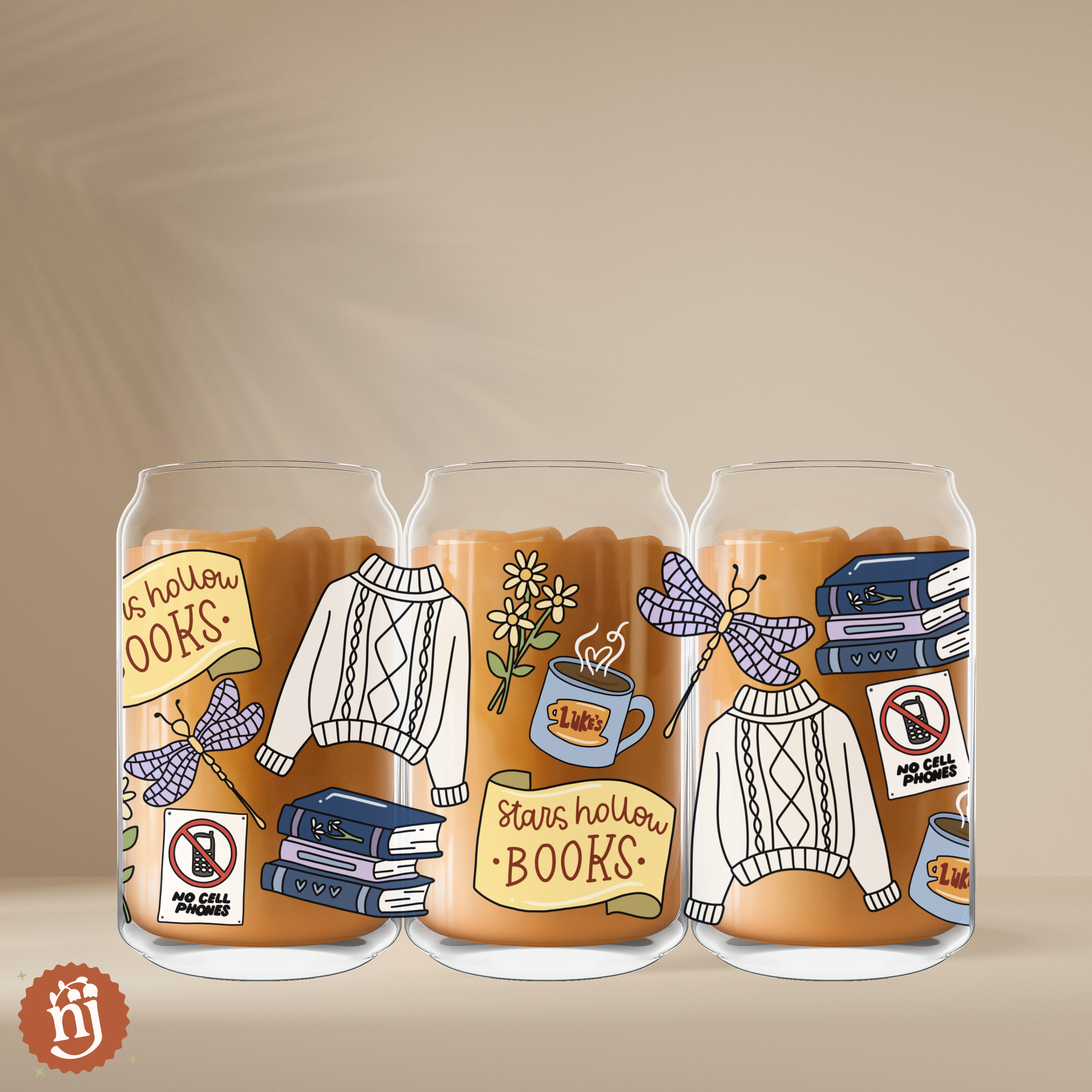 Nearly June Design Co - Vente Verre/tasse - Gilmore Girls Étoiles Creuses Livres Peut Café Verre3